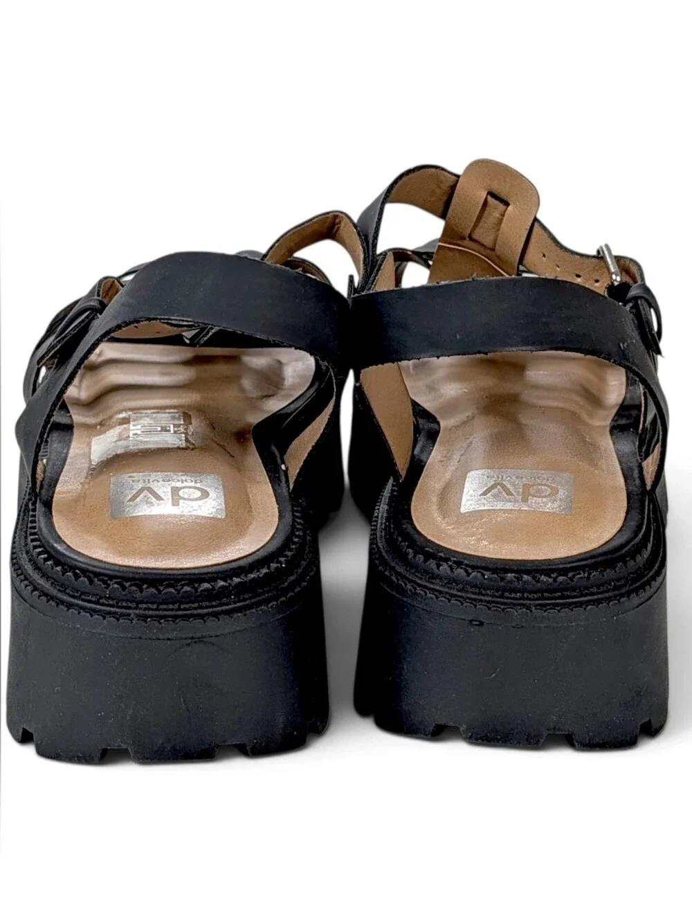 Dolce Vita Chunky Sandals Black Lug Sole Loera Size 11 Fisherman Platform Shoes